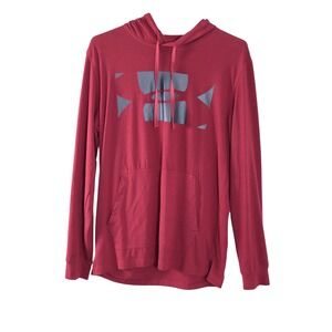 Under Armour Men's Size M UA Velocity‎ Hoodie Ultra-Soft Burgundy Big Front Logo